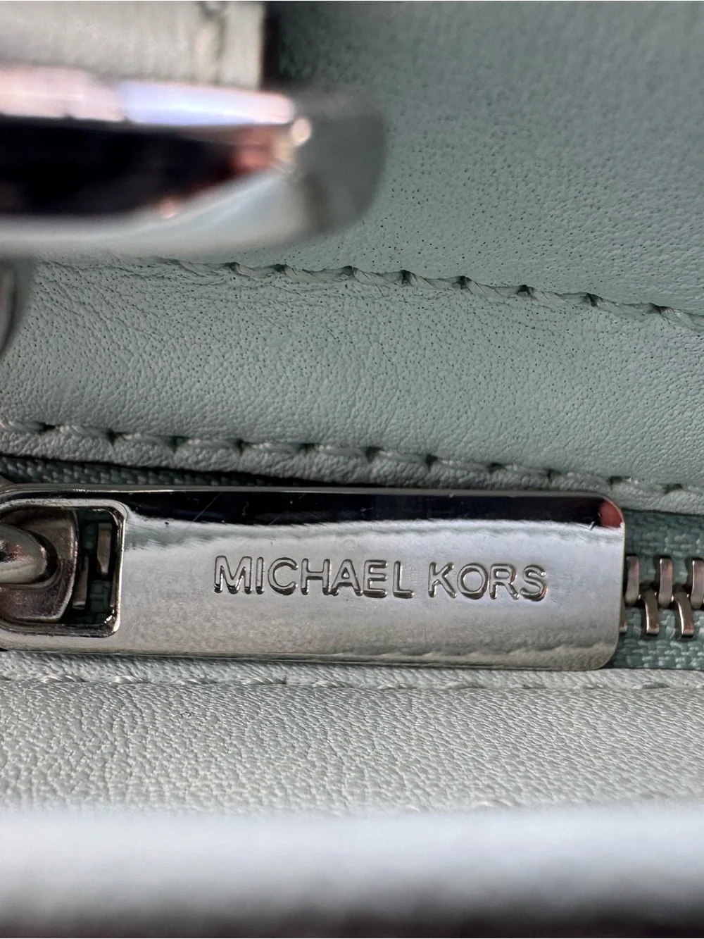 Michael Kors Mint Green Patchwork Leather Satchel